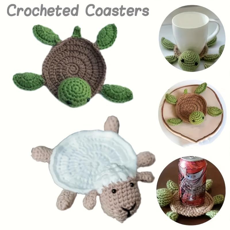 2pcs Turtle Coasters, Funny Hand Knitted Coasters, Cute Turtle Shape Coasters, Desktop Decorations, Gifts,Insulated Coasters,Office Coasters