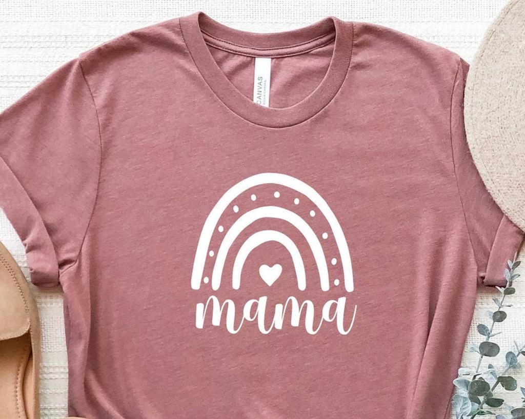 Rainbow Mama Shirt, Cute Mom T-Shirt, Mothers Day Gift Shirt, Gift For Mom, Baby Announcement T-Shirt, Retro Mom Tee, Rainbow Baby Shirt