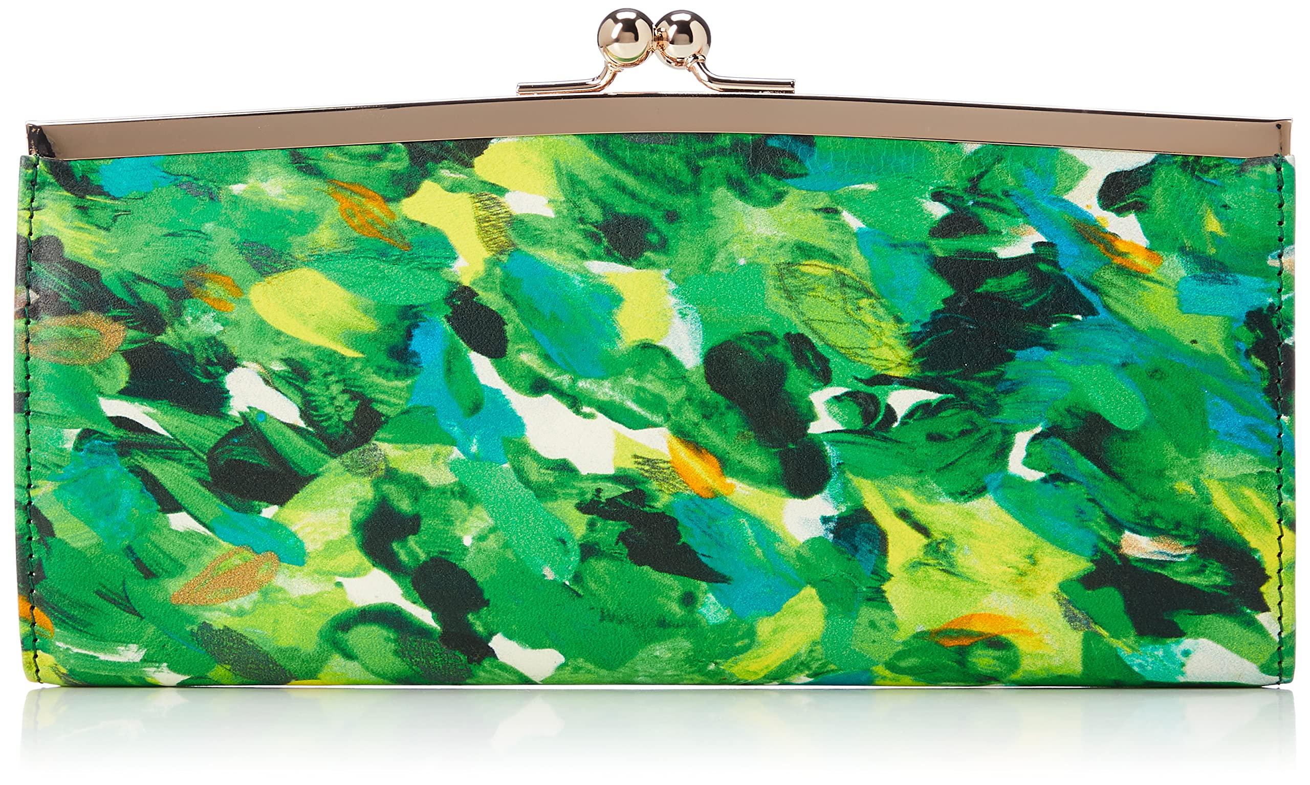

[Ieyes] Women s Green Wallet with External Clasp, Meeting at 3 o clock, Size F