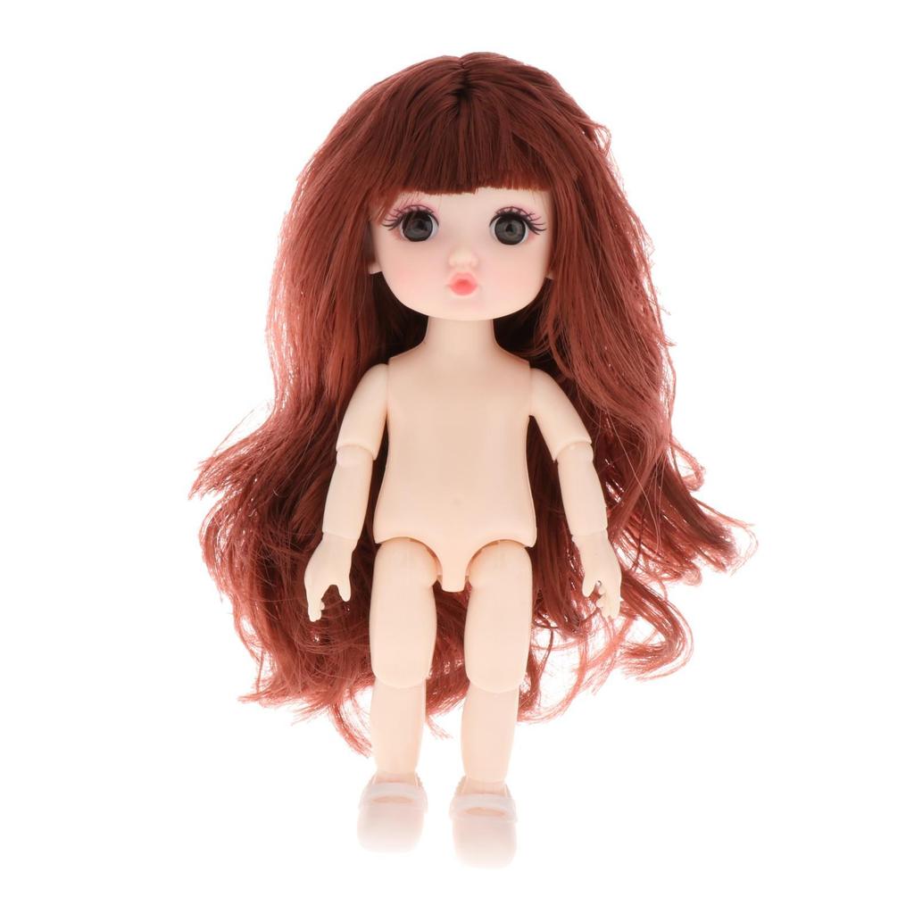 16cm Mini Dolls Body with 3 and Long Hair Girls Birthday Gift