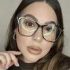  TR90 Anti-Blue Light Retro Women Glasses Frames Oversize Optical Eyeglasses Frame