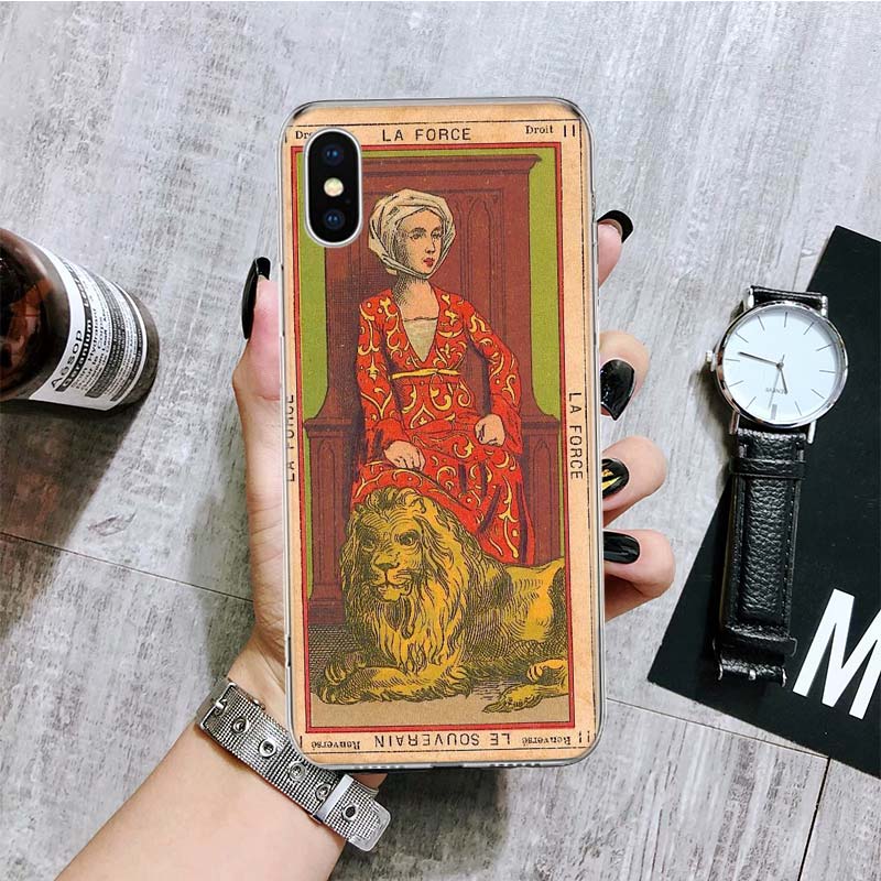 Tarot Cards Reading Art Phone Case For iPhone 11 12 13 14 Pro XS XR X Max 7 8 6 6S Plus Mini + 5 SE Pattern Customized Coque