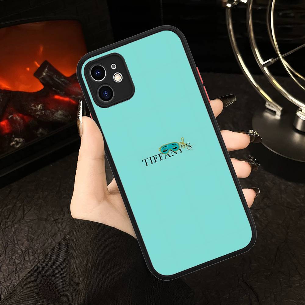 

Aesthetic Blue T-Tiffany Matte Transparent Phone Cover For IPhone Case 16 15 14 13 12 11 Pro Max X XS Max Plus iphone 14
