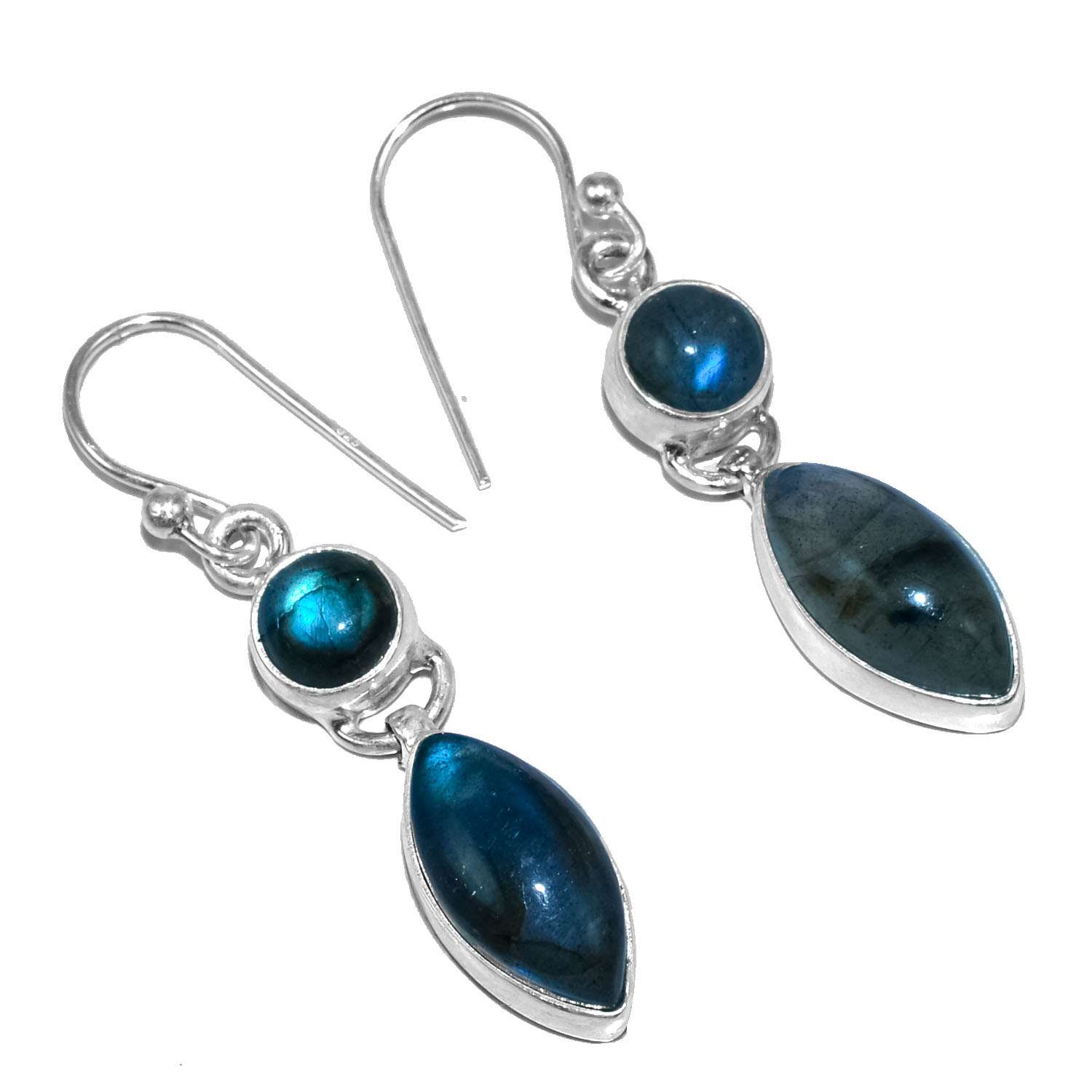 

Labradorite Gemstone Earrings Solid 925 Sterling Silver Handmade Earrings Jewelry Gift For Women And Girls E-1563