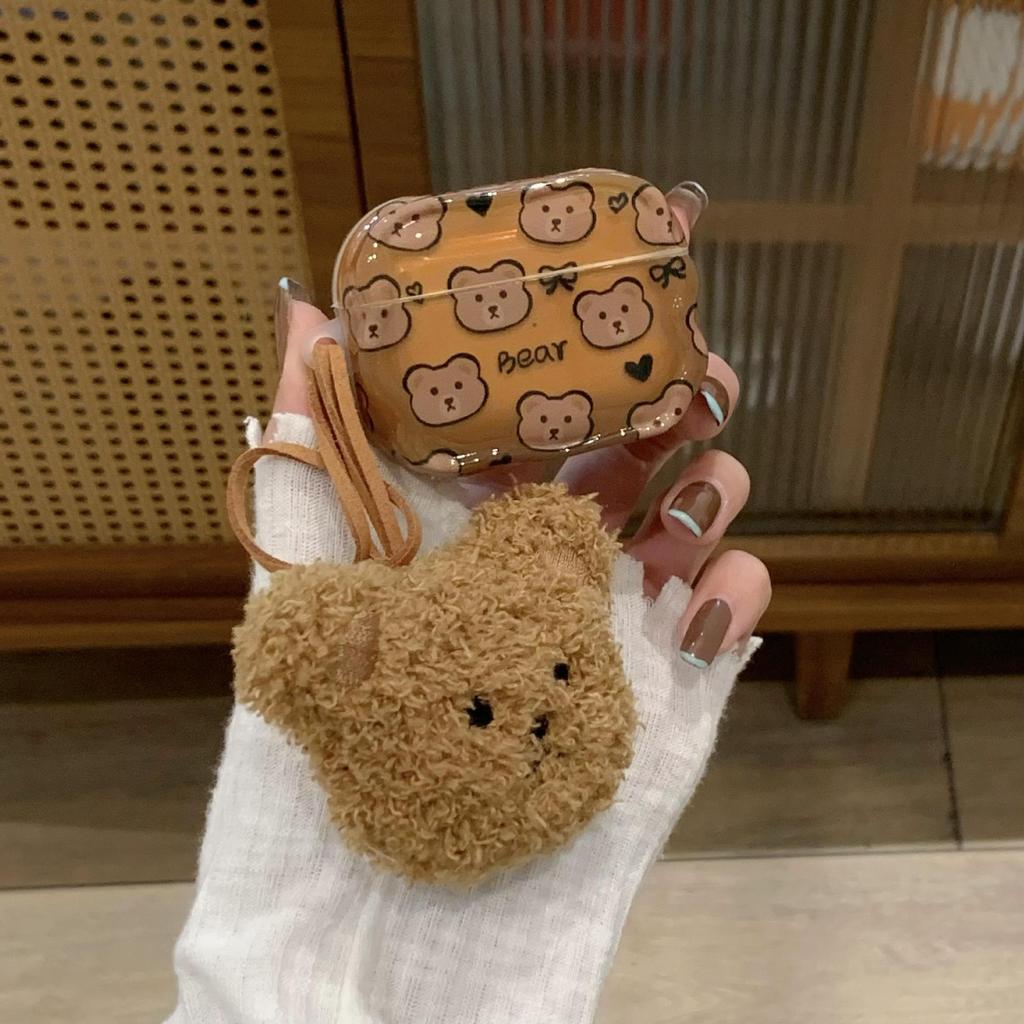 Hanfeng brown bear is suitable for AirPods 1 protective case pro1 wireless bluetooth 1/1 generation earphone case hanging chain