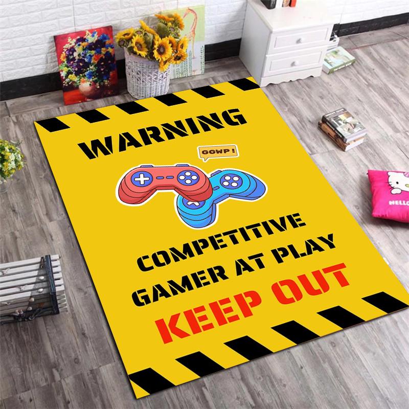

Game Zone Themed Area Rug, Yellow & Black Game Controller Print Non-Slip Floor Mat 40x60cm( 15x23in )