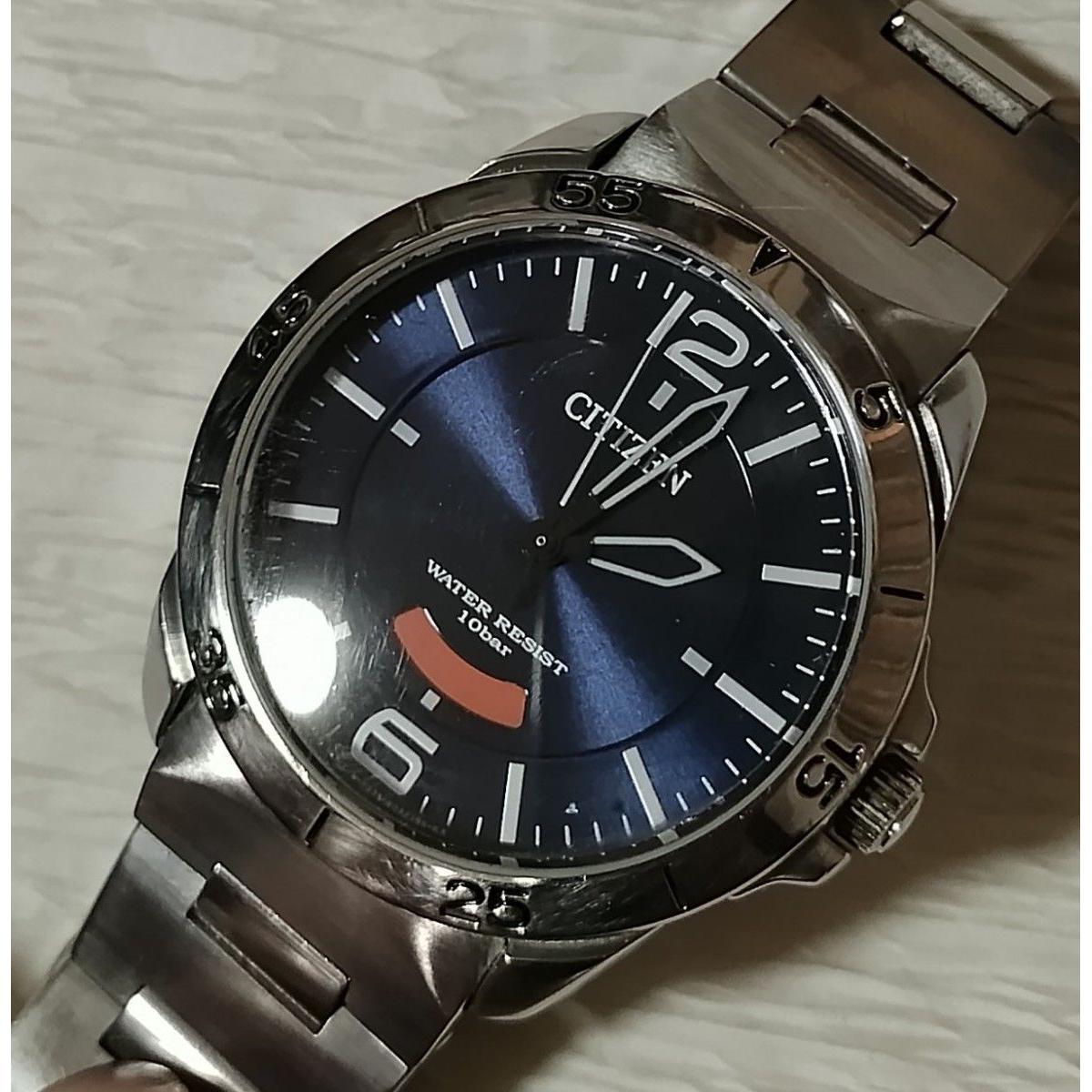 Used [Rare operation item] CITIZEN Citizen sweep hand movement wristwatch navy dial
