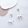 Heart Shape Paperclip Horse Earrings Long Resin Dangle Earrings Punk Style Drop Earrings Suitable for Youthful Women