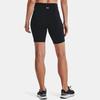 Under Armour Solid Color Logo High-Waist Slim-Fit Fitness Shorts Women bottoms Black 1355914-001