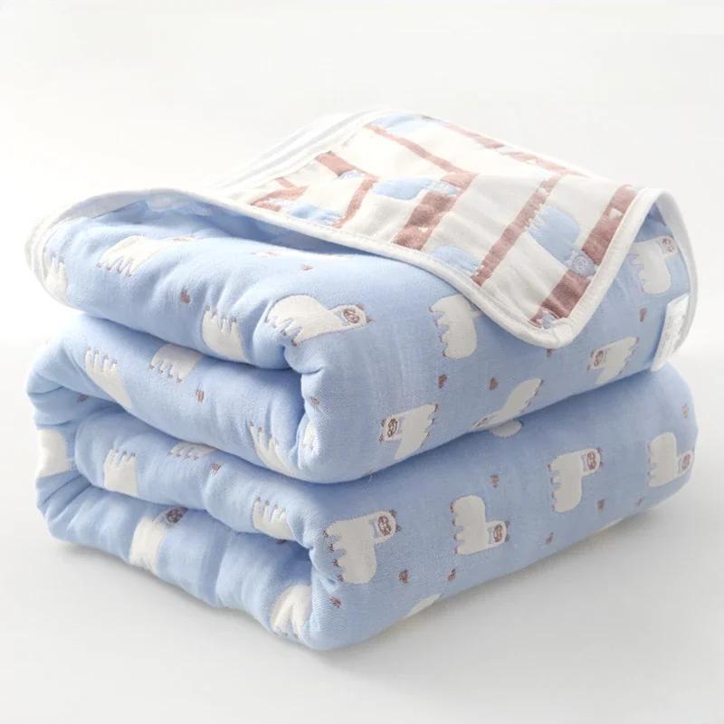 

Высококачественная хлопковая простыня, шестислойное марлевое полотенце, одеяло, летнее прохладное одеяло, детское детское одеяло, одеяло для взрослых, постельные принадлежности 150x200cm