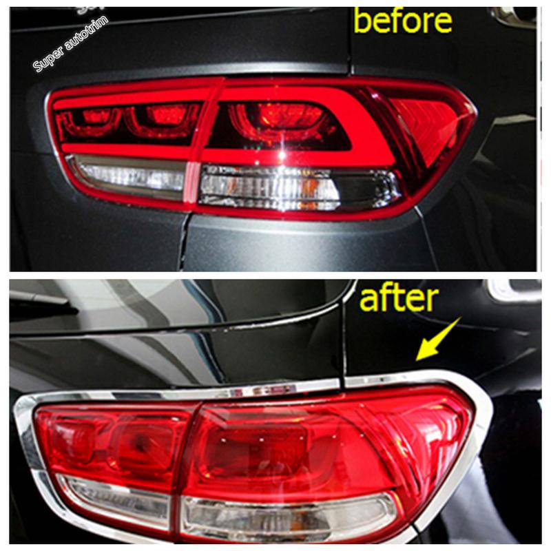 Chrome Rear Tail Head Lights Lamps Eyebrow Strip Decoration Cover Trim For KIA Sorento 2016 - Accessories Exterior Refit Kit
