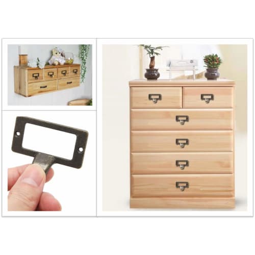 XP Design Antique-Style Bronze Pull Handles with Nameplates, Drawer Knobs, and Cabinet Handles (Bronze/M10 Pieces)