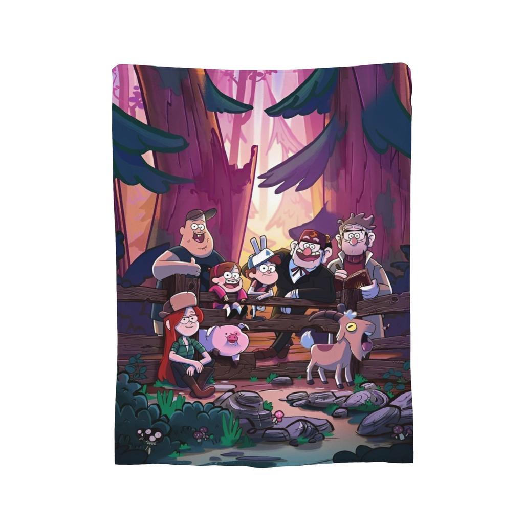 Gravitys Falls Fleece Throw Blanket Bill Cipher Mystery Blankets for Bedding Couch Lightweight Thin Plush Thin Quilt,