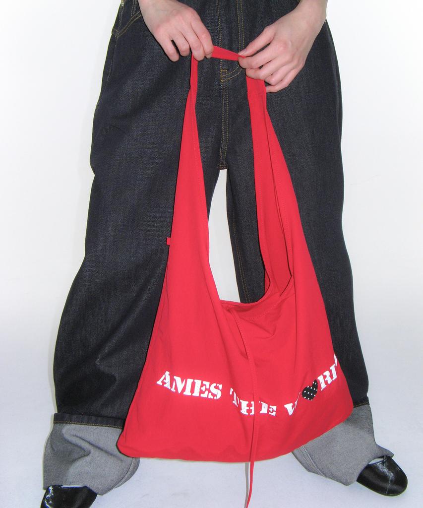 Ames-Worldwide Lettering Casual Hobo Bag Red