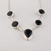 Collana d'Argento con Pietra di Onice Nera 16-18", Gioielli in Argento Sterling 925, Gioielli Mese di Nascita Luglio, Collana da Matrimonio in Onice Per Lei RN-3-22