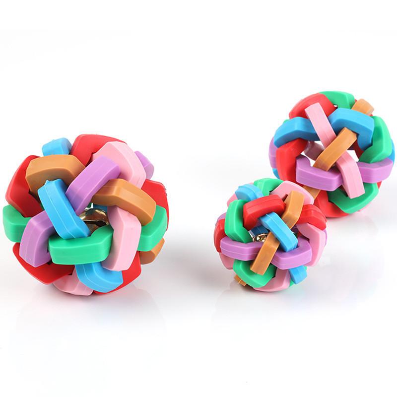 Colorful Bell Ball For Dogs Interactive Pet Toy Tpr Material Weight 116g