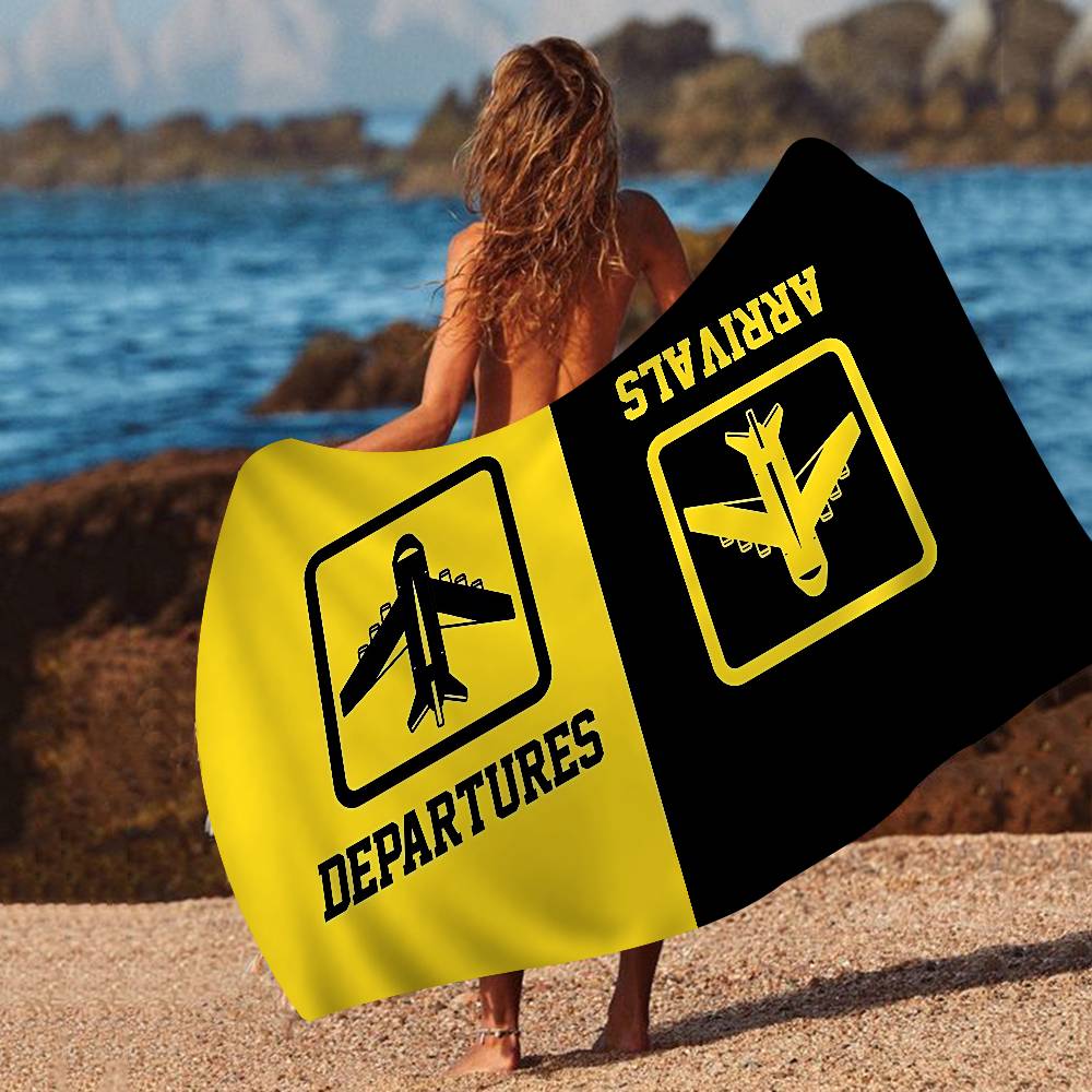 Arrivals And Departures Big Microfiber Beach Towels Quick Dry Towel Sand Beach Towels Pool Towel for Travel Swim Pool Yoga