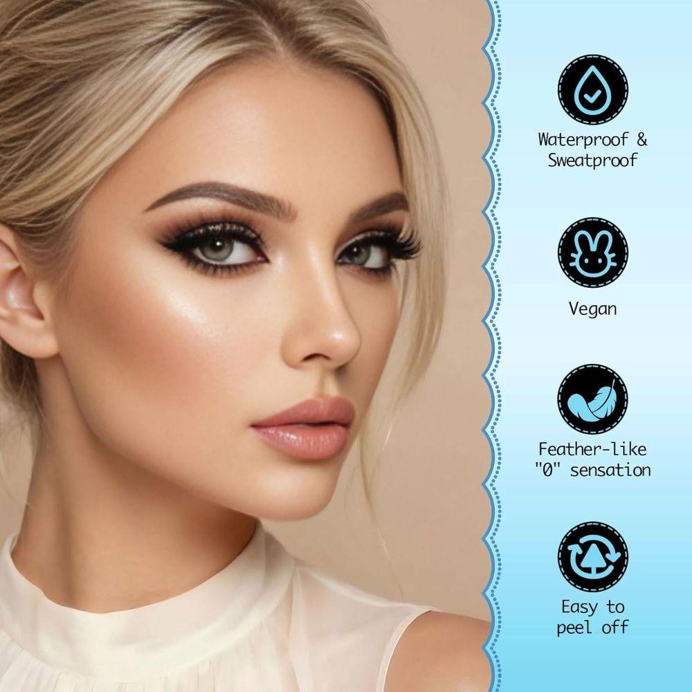 Thick Long False Eyelashes Fluffy Wispies Lashes Beauty Makeup Eyelashes Extension Tools  Woman