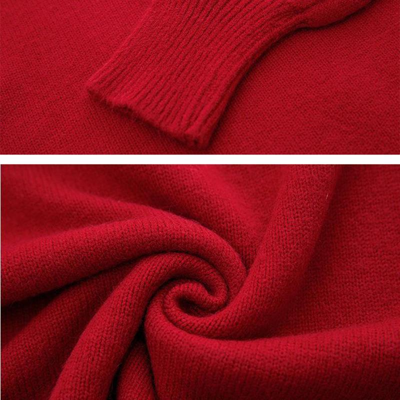 Spring and Autumn Korean Style Small Fresh Loose Sweater Women's Turtleneck Knit Top Short Long Sleeve Sweater