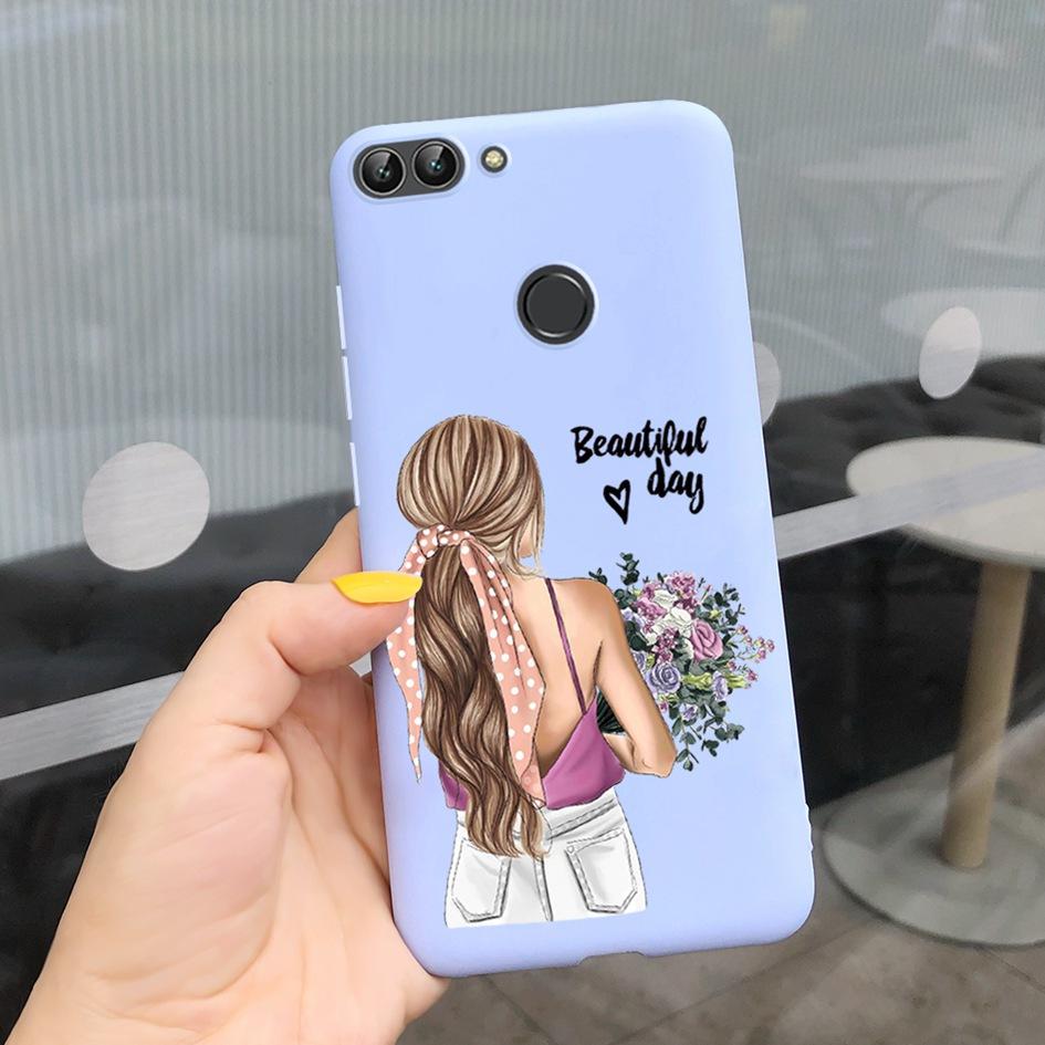 For Huawei P Smart Case For Huawei P Smart 2018 Daisy Flower Phone Case FIG-LX1 Soft Tpu Silicone Back Cover On PSmart 5.65" Bag