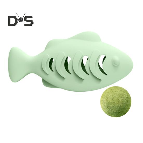 Silikonová ryba hračka pro kočky s kuličkami šanty kočičí, odolná proti kousání, hračka na čištění zubů pro kočky žijící v bytě, interaktivní rybí panenka pro zmírnění nudy