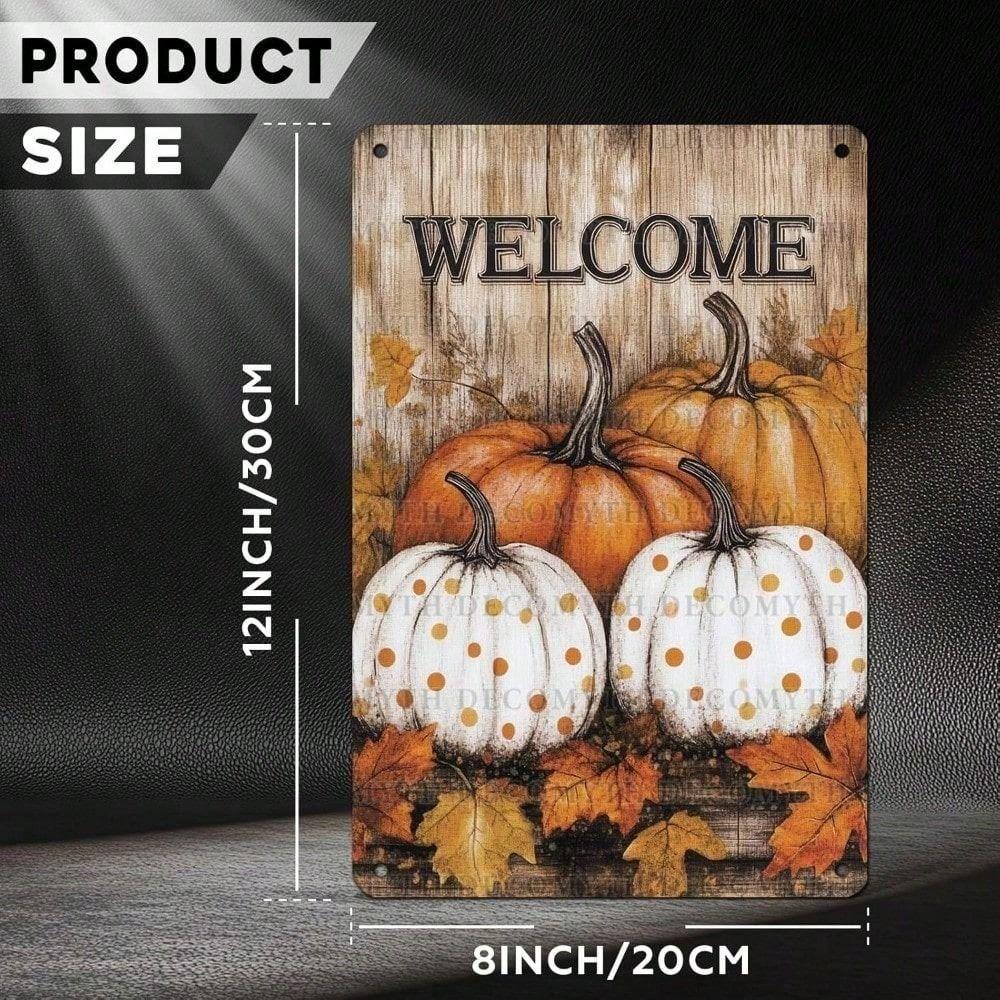 Metal Wall Art Decor Thanksgiving Autumn Harvest Rustic Kitchen Poster