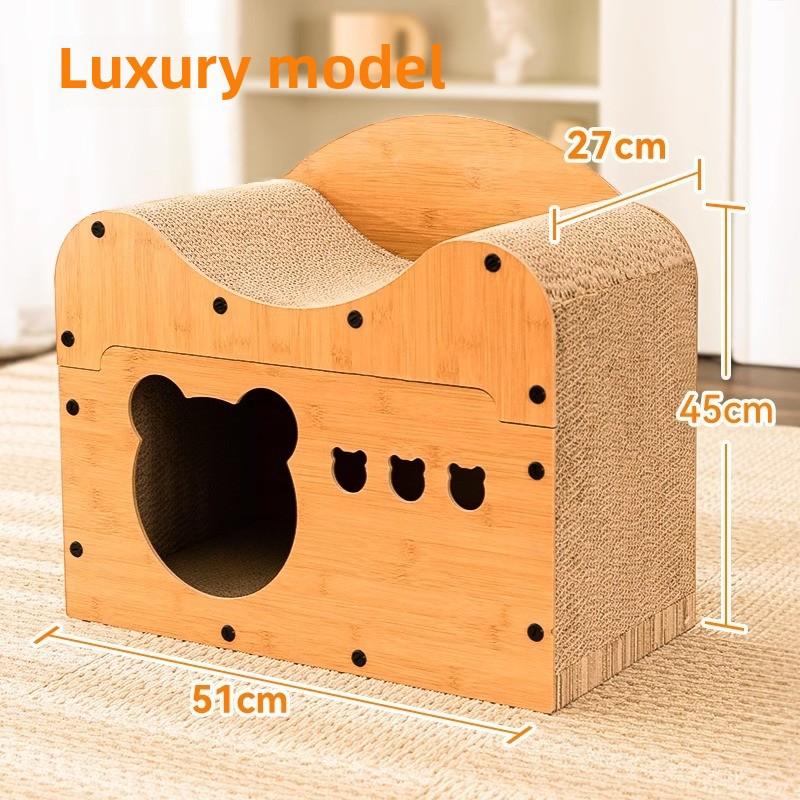 Cat Scratching Board Wear-resistant and Non-crumbling Cat Claw Board Cat Corrugated Cat Nest Villa Four-season Universal Claw Grinding Carton House
