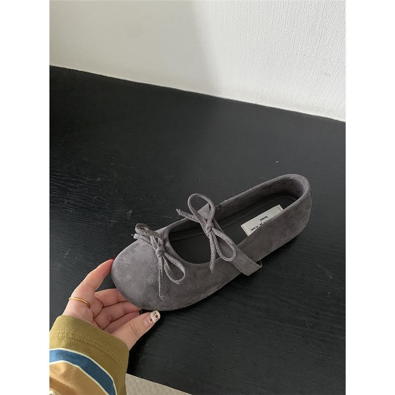 Evening wind shoes flat shoes ballet shoes French bow Mary Jane shoes early spring women's shoes with skirts soft-soled single shoes