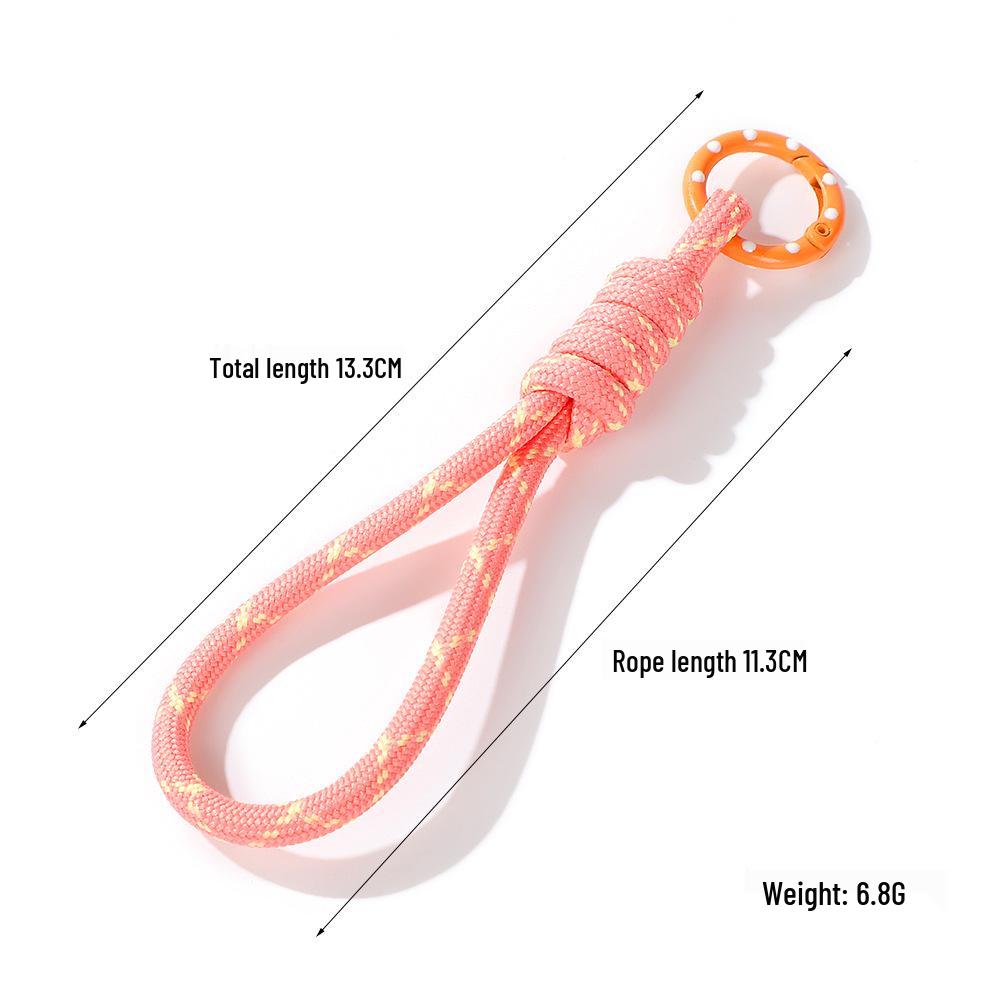 Colorblock Woven Phone Lanyard with Detachable Keychain and Anti-Lost Rope