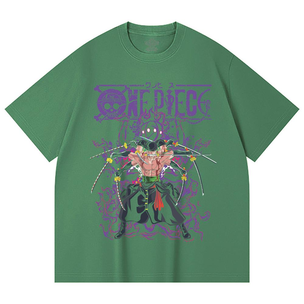 230 Gsm 100% Cotton One Piece V65 Zoro Print Unisex Heavy Cotton T Shirt
