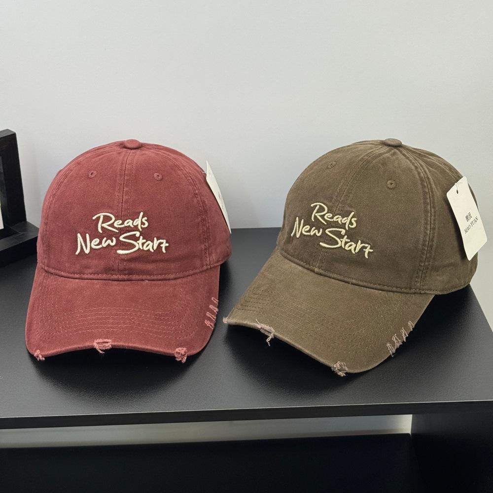 Fashion Hat Four Seasons Big Head Circumference Simple Baseball Cap Embroidery Letter Cap Casual Versatile Outdoor Casual Sunscreen Cap