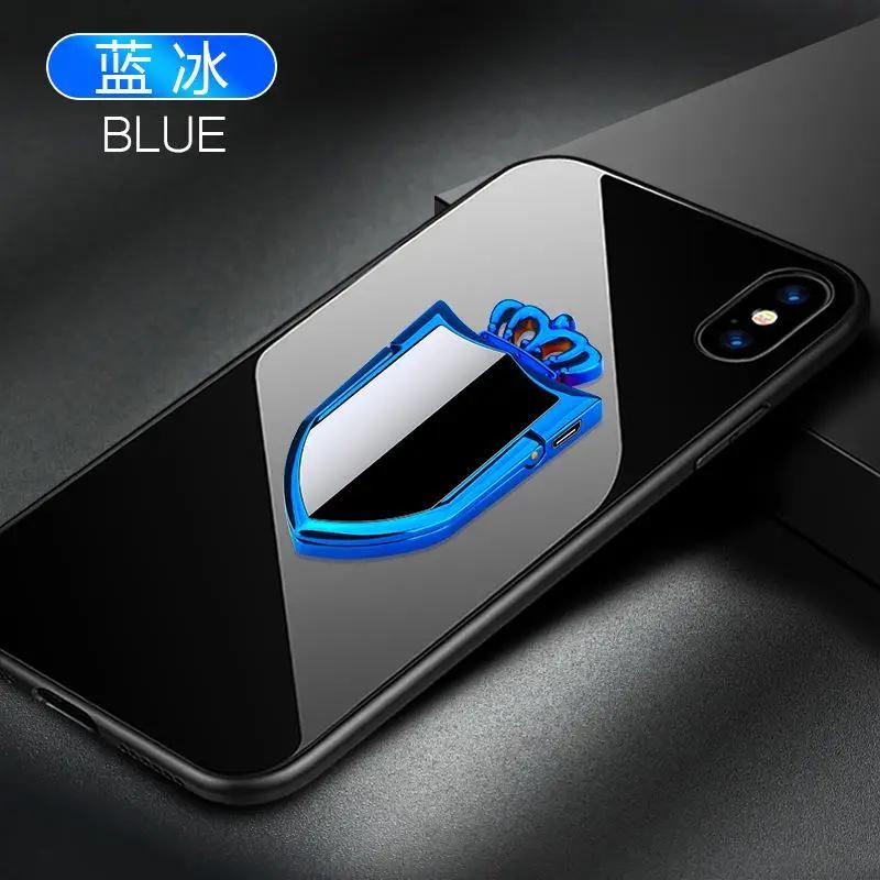 Electric Windproof Metal Lighter Double Arc Flameless Plasma Rechargeable USB Lighter LED Power Display Does Not Contain Gas