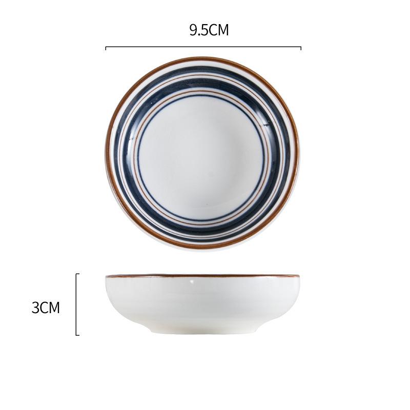 Ceramic Dipping With Vinegar Saucer, Underglaze Color, Small Round Saucer, Snack Hot Pot Restaurant, Hot Sauce Seasoning Saucer, Hot Pot Dipping