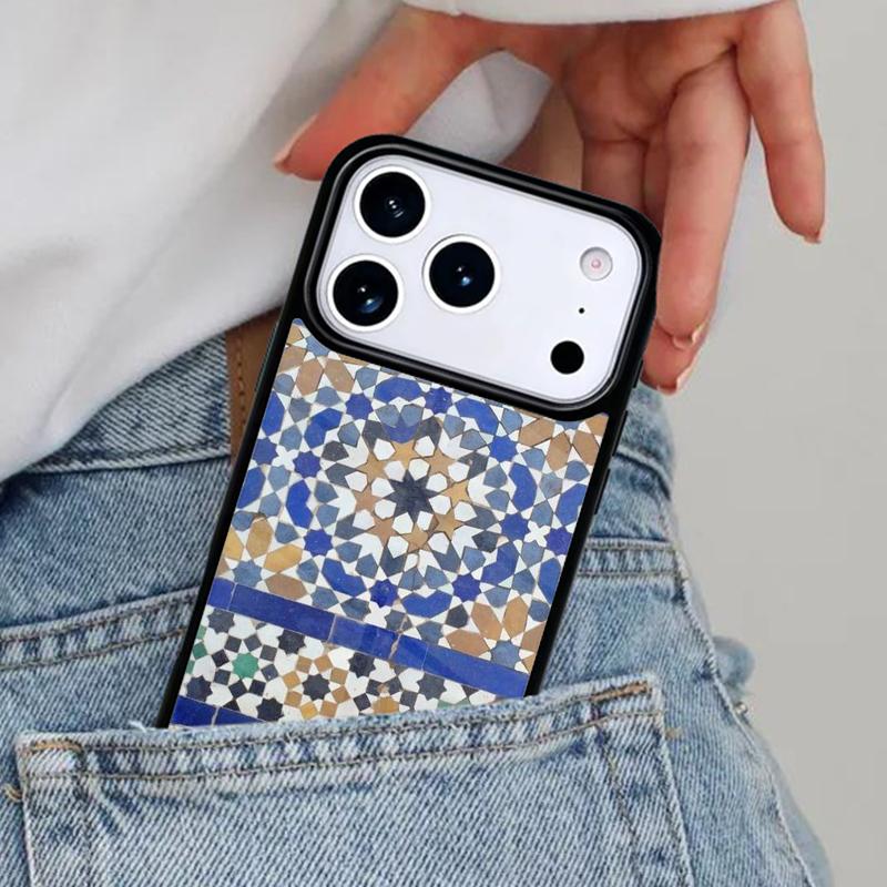 Moroccan Tiles Pattern soft Phone Case for iPhone 17ProMax 12 13 14 15 16e 17 Pro Max Plus Air Cover