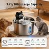 Pet Fountain Motion Activated Waterer for Small Kitten Animal Households, 3.2 L Indoor Drinking Fountain with Metal Bowl for Routine Household Use