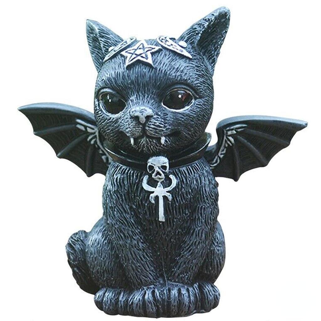 1PC Garten Dekoration Hexe Succubus Dämon Katze Skulptur Kätzchen Harz Hof Hause Ornament Im Freien