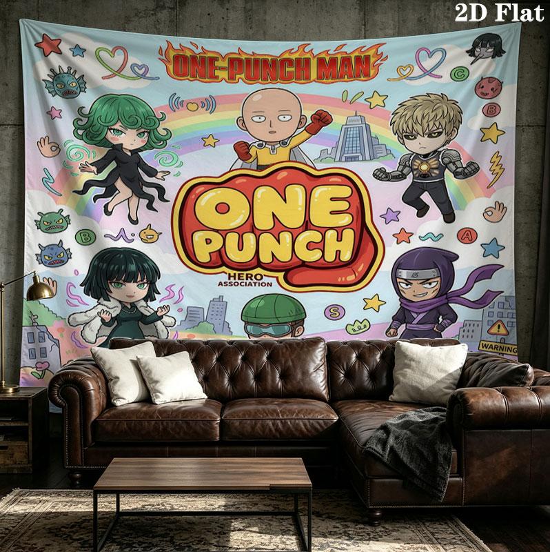 Onepunch Man Wandteppich Ästhetisches Wandbehang Gedruckter Stoffdecke Dekorative Wandteppiche Für Schlafzimmer Wohnzimmer Heimdekoration