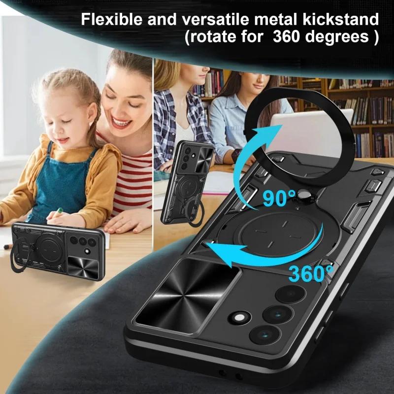 R Samsung Galaxy S25 S24 Plus 23 Ultra Case Magnetic Holder Ring Armor Shockproof Cases for Samsung A54 A36 A35 A34 Back Cover