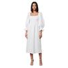 Sleeper Womens/Ladies Linen Blend Puff Sleeve Midi Dress