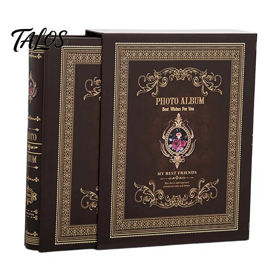 French Retro Style Photo Album Album, 7 X 5 200 Photos, Slide-in Book with 50 Sheets No Paste Can Hold Horizontal Large Capacity Memory Keeper