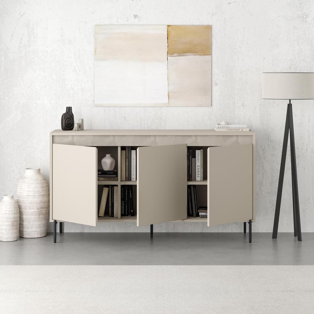 Buffet GRETA – Crème – 3 portes – 150 x 40 x 80 cm
