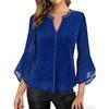 Frühling Sommer Pailletten Rundhals Bluse Top, Beliebtes Freizeithemd für Damen, Heißer Verkauf in Europa & Amerika