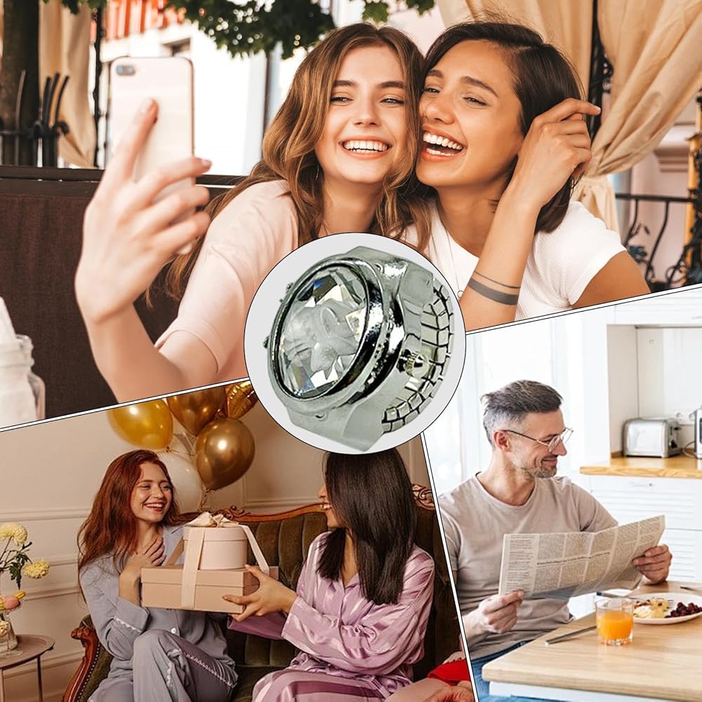 Creative Movement Adjustable Ring Watch for Women and Men, Stacking Design, Unique Style