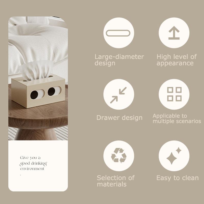 1PC Tissue Multi-Functional Creative Desktop-Suitable Funny Face Home-Use Holder Compact Box Drawer-Type 18x12x9.5cm