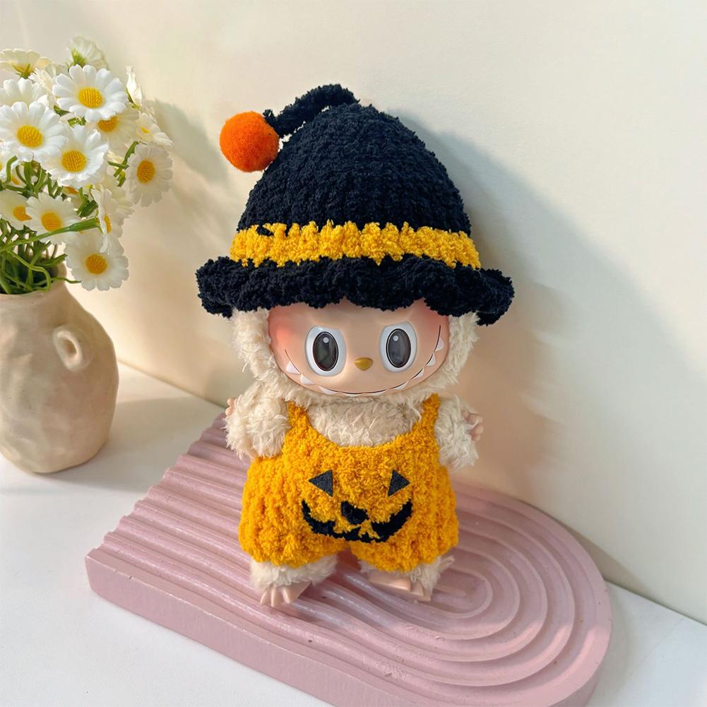 Halloween Accessories For Labubu Devil Clothes Pumpkin Set For 15/17Cm V1V2V3 Doll Mini Plush Doll Devil Wing Halloween Costume
