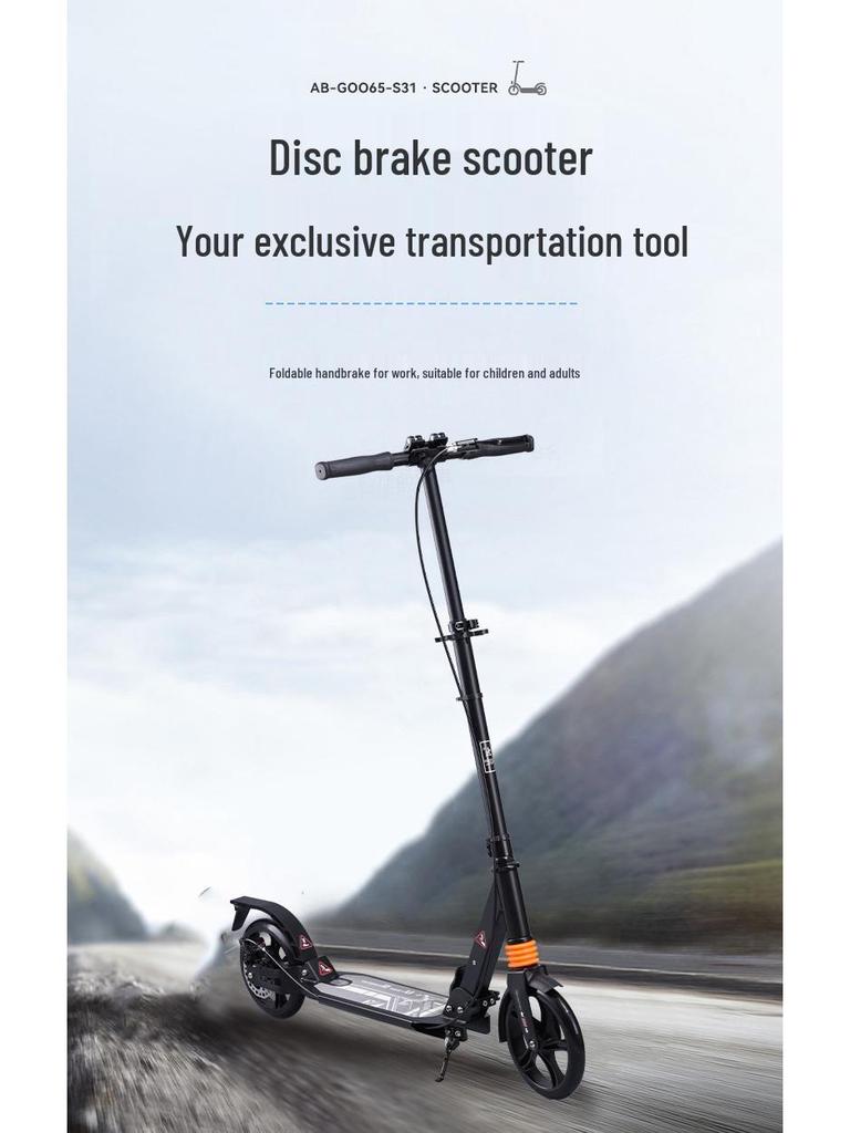 Wow Custom Folding Scooter with Handbrake: Ideal for City Commute, Students, and Children