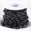 1M Schwarzes Edelstahl Mattiertes Kreuz Oval Gliederketten Schwer Klobig Hip Hop Punk Kette DIY Herren Schmuckherstellung Material Halskette
