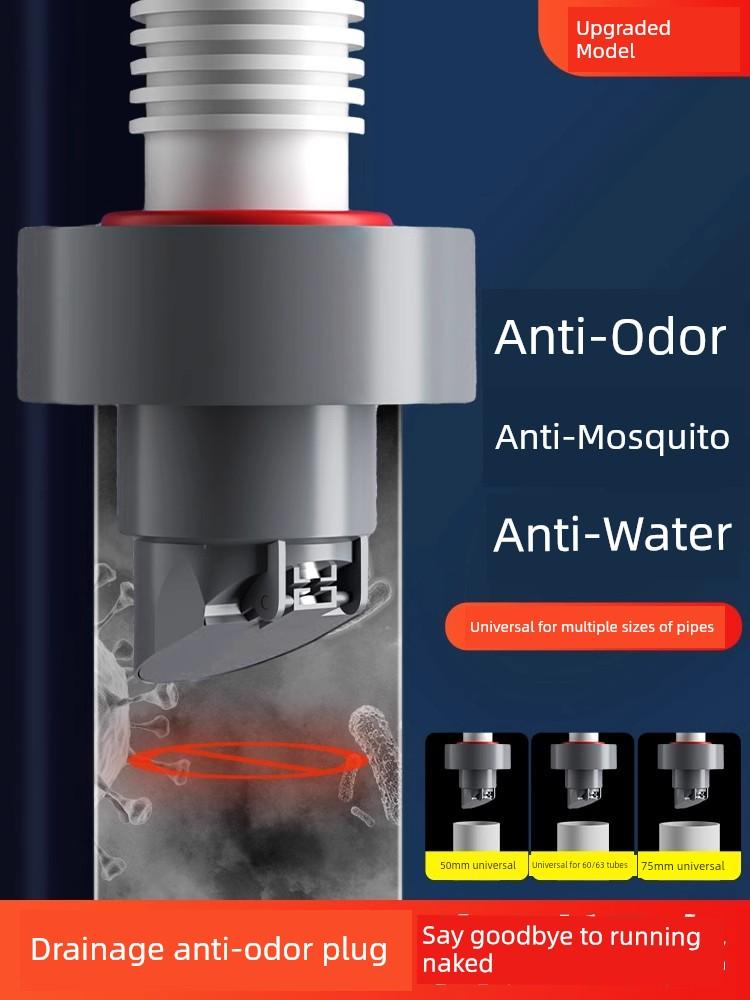 Anti-Odor Device for Kitchen and Bathroom, Anti-Odor Sealing Plug and Cover for Sink Drain Pipe