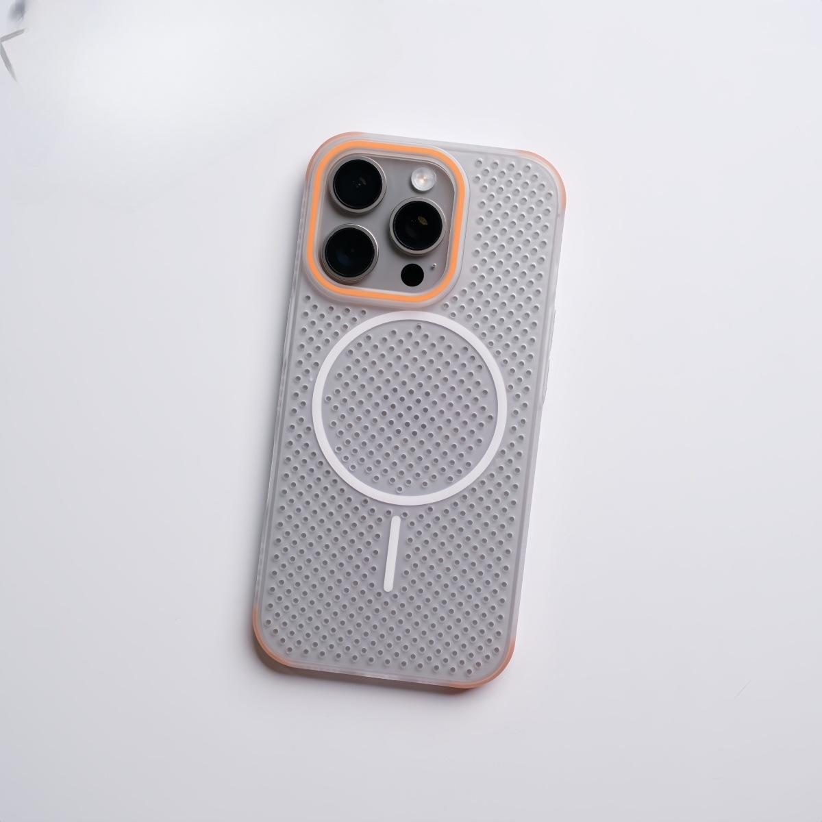 

IPhone 17 Promax Heat Dissipation and Breathable Thin Circle Magnetic Suction Phone Case Apple 16 Four Corner Anti Fall Protection Case iPhone 17