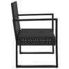 vidaXL 3-tlg. Garten-Lounge-Set mit Kissen Schwarz Poly Rattan